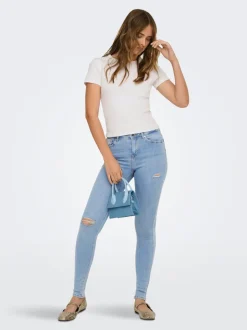 Best ONLPOWER Mellemhøj talje Skinny fit Jeans Dame Jeans|Jeans