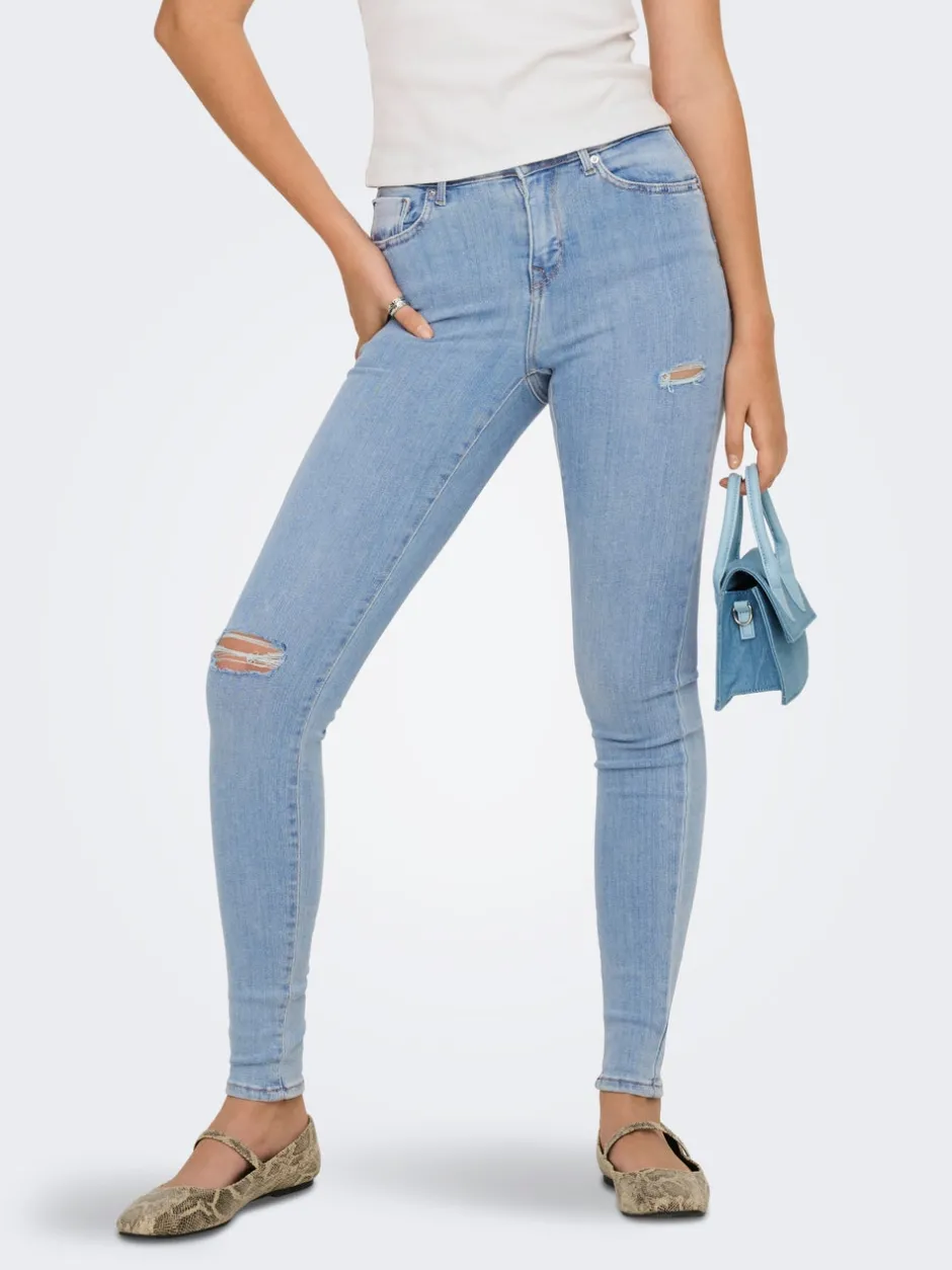 Best ONLPOWER Mellemhøj talje Skinny fit Jeans Dame Jeans|Jeans
