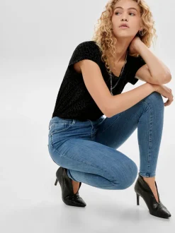 Outlet ONLPOWER Mellemhøj talje Skinny fit Jeans Dame Jeans|Jeans