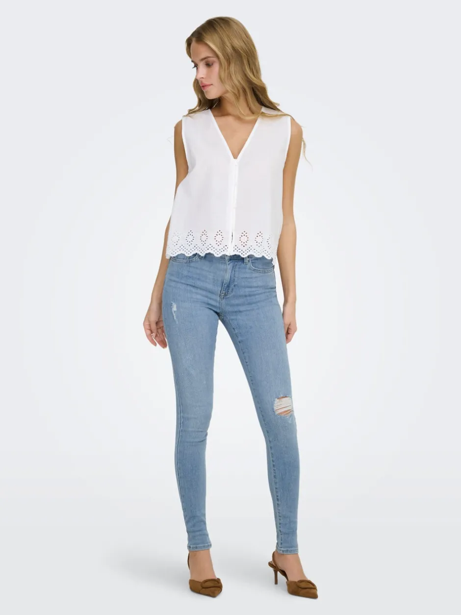Outlet ONLPOWER Mellemhøj talje Skinny fit Jeans Dame Jeans|Jeans