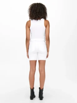 Sale ONLRAIN Mellemhøj talje Bodycon fit Denim-shorts Dame Shorts|Double Denim