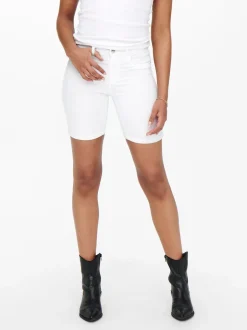 Sale ONLRAIN Mellemhøj talje Bodycon fit Denim-shorts Dame Shorts|Double Denim