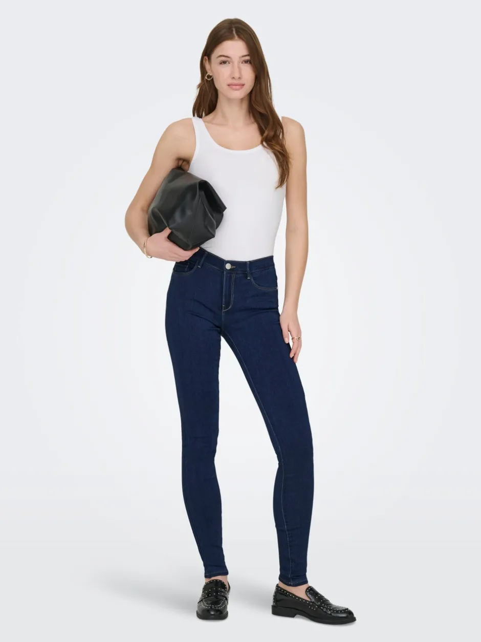 New ONLRAIN Mellemhøj talje Skinny fit Jeans Dame Jeans|Jeans