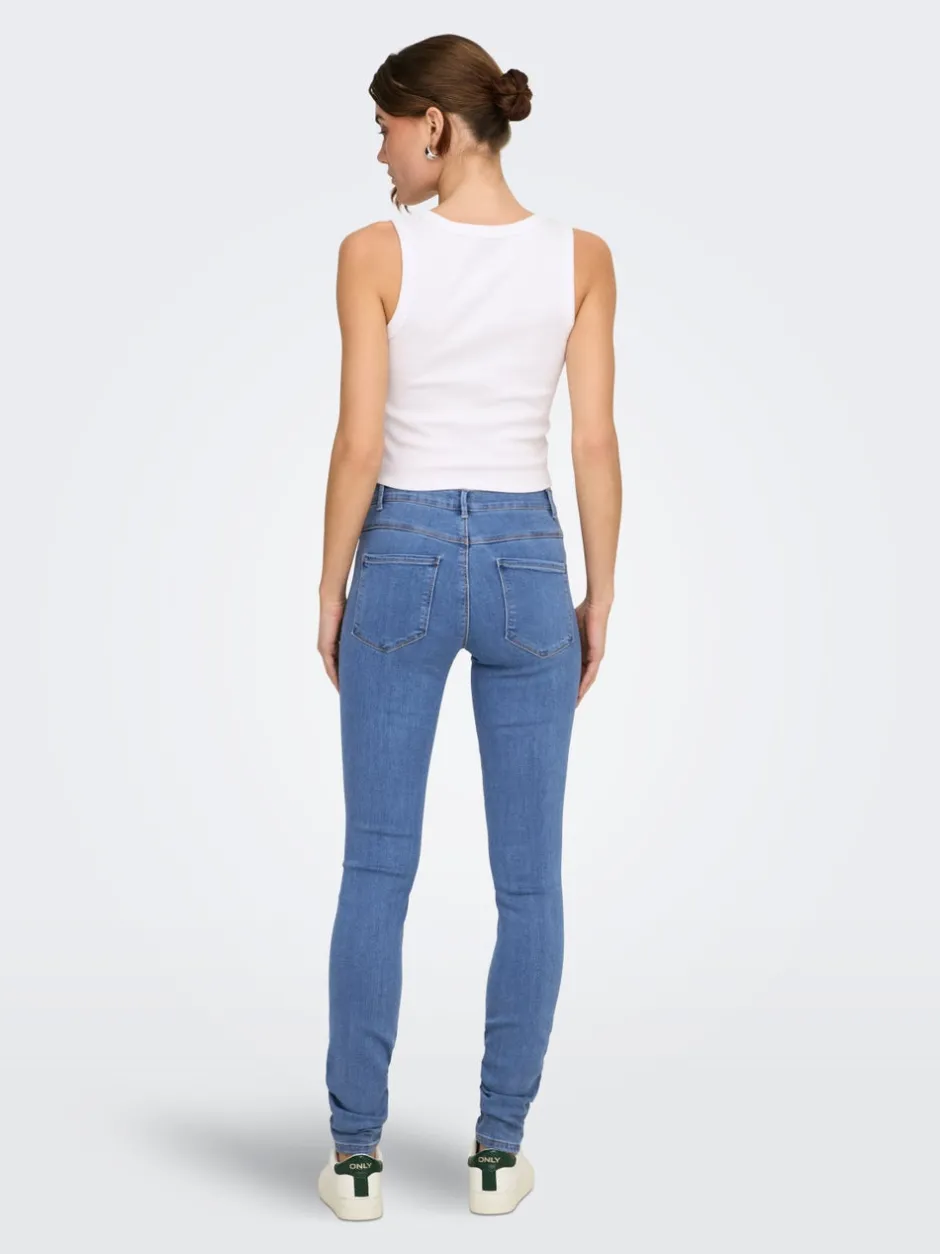 Best ONLRAIN Mellemhøj talje Skinny fit Jeans Dame Jeans|Jeans