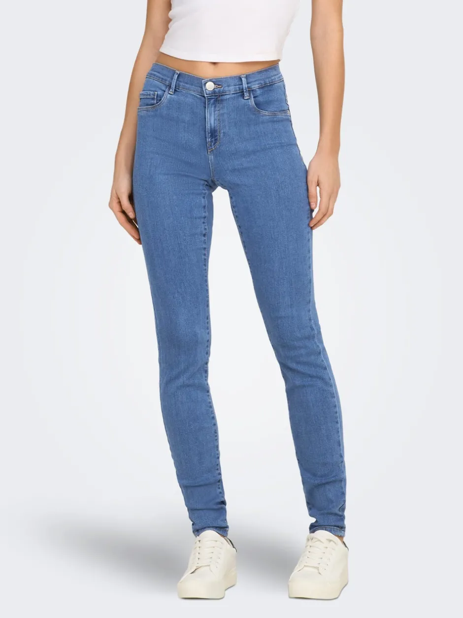 Best ONLRAIN Mellemhøj talje Skinny fit Jeans Dame Jeans|Jeans