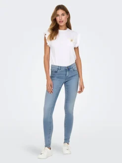 Sale ONLRAIN Mellemhøj talje Skinny fit Jeans Dame Jeans|Jeans