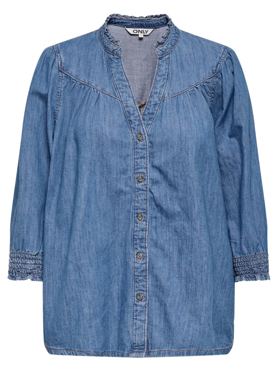Online ONLRAYA Denim-skjorte Dame Double Denim|Skjorter