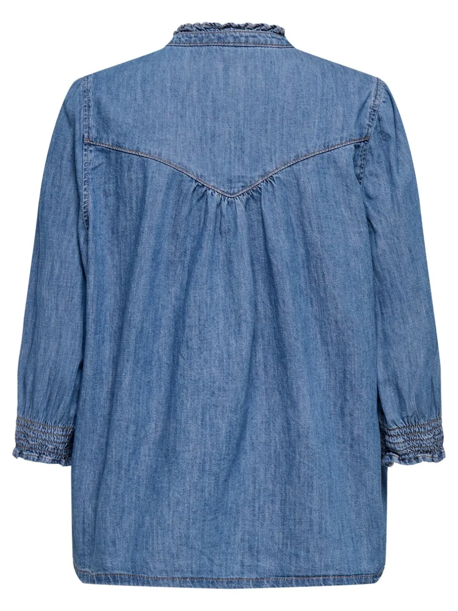 Online ONLRAYA Denim-skjorte Dame Double Denim|Skjorter