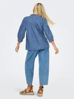 Online ONLRAYA Denim-skjorte Dame Double Denim|Skjorter