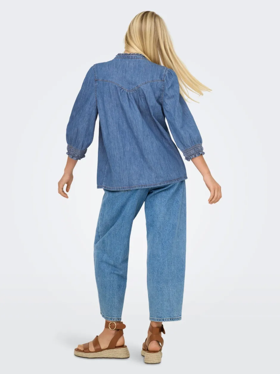Online ONLRAYA Denim-skjorte Dame Double Denim|Skjorter