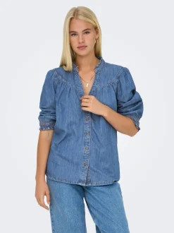 Online ONLRAYA Denim-skjorte Dame Double Denim|Skjorter