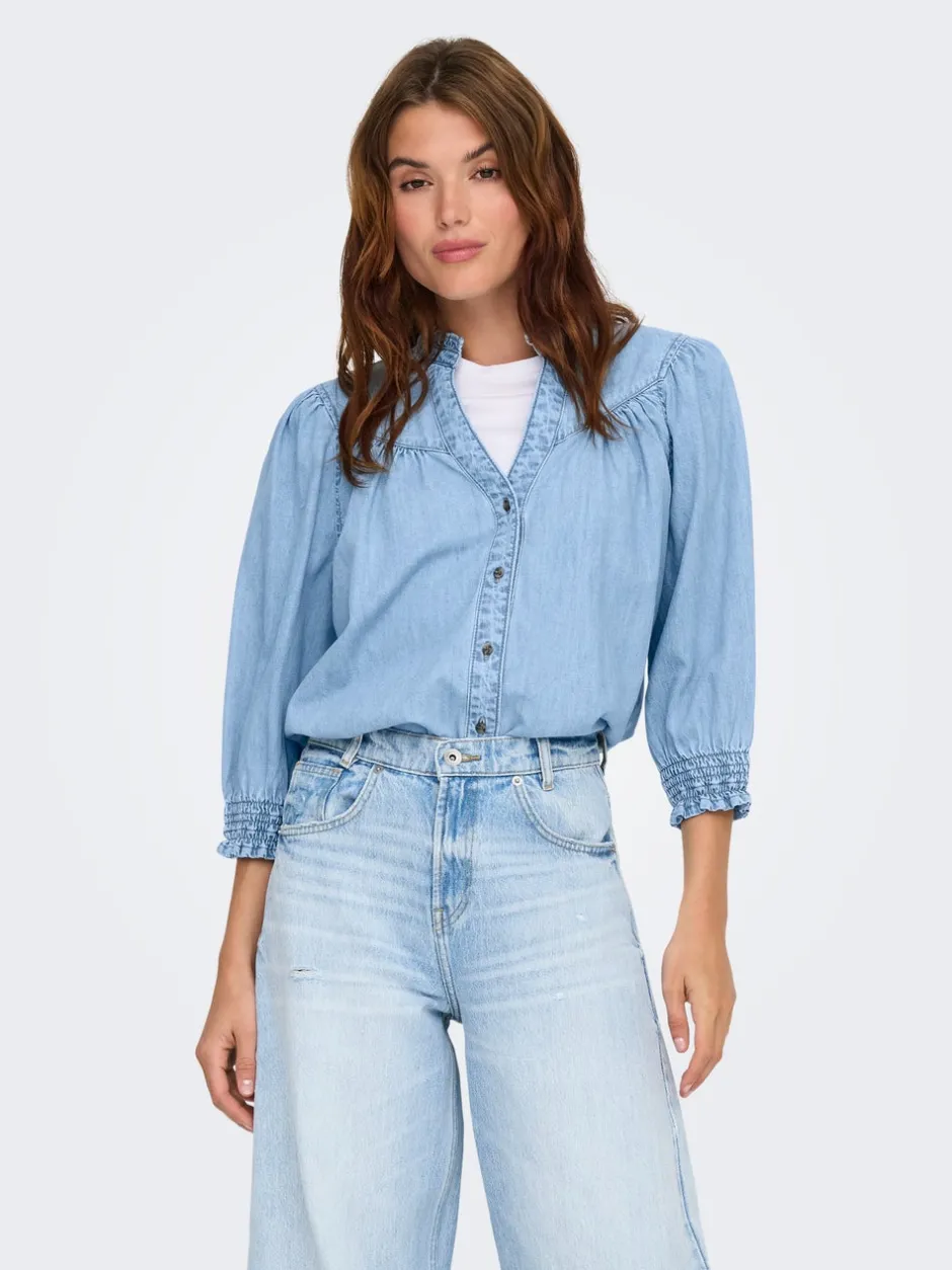ONLRAYA Denim-skjorte Dame Double Denim|Skjorter