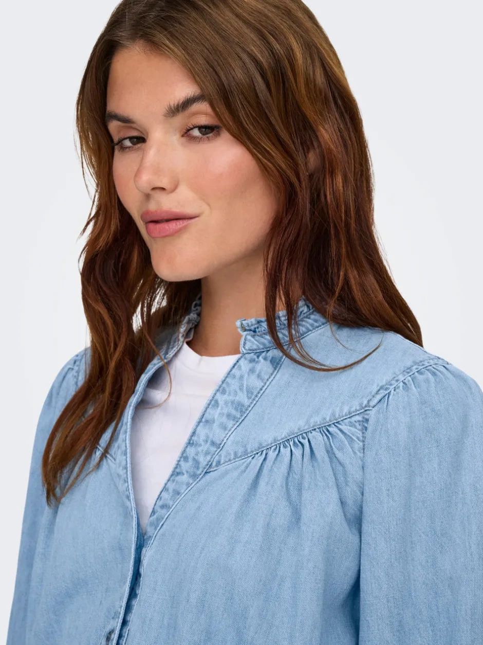 ONLRAYA Denim-skjorte Dame Double Denim|Skjorter