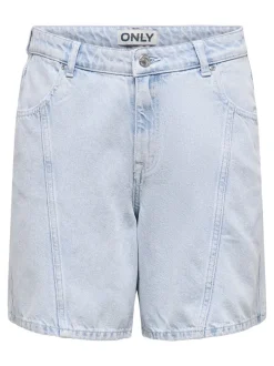 New ONLREBECCA Mellemhøj talje Regular fit Denim-shorts Dame Shorts|Double Denim