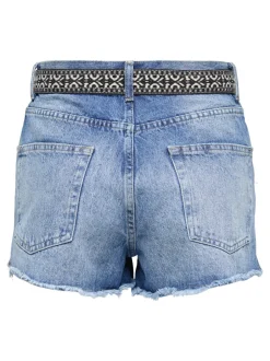 Outlet ONLROBYN Ekstra høj talje Straight fit Denim-shorts Dame Shorts|Double Denim