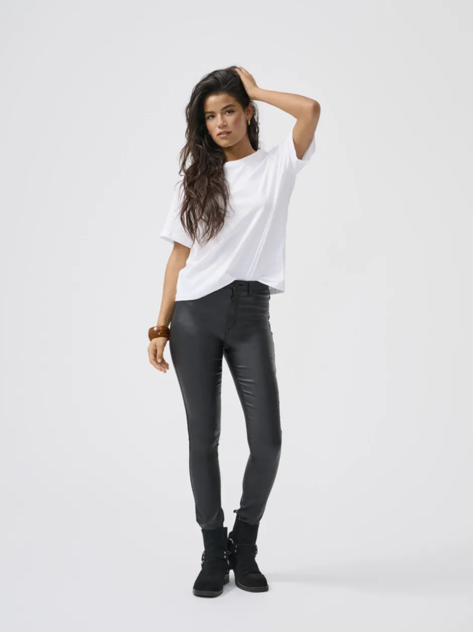 Sale ONLROYAL Skinny fit Coatede læderbukser Dame Bukser