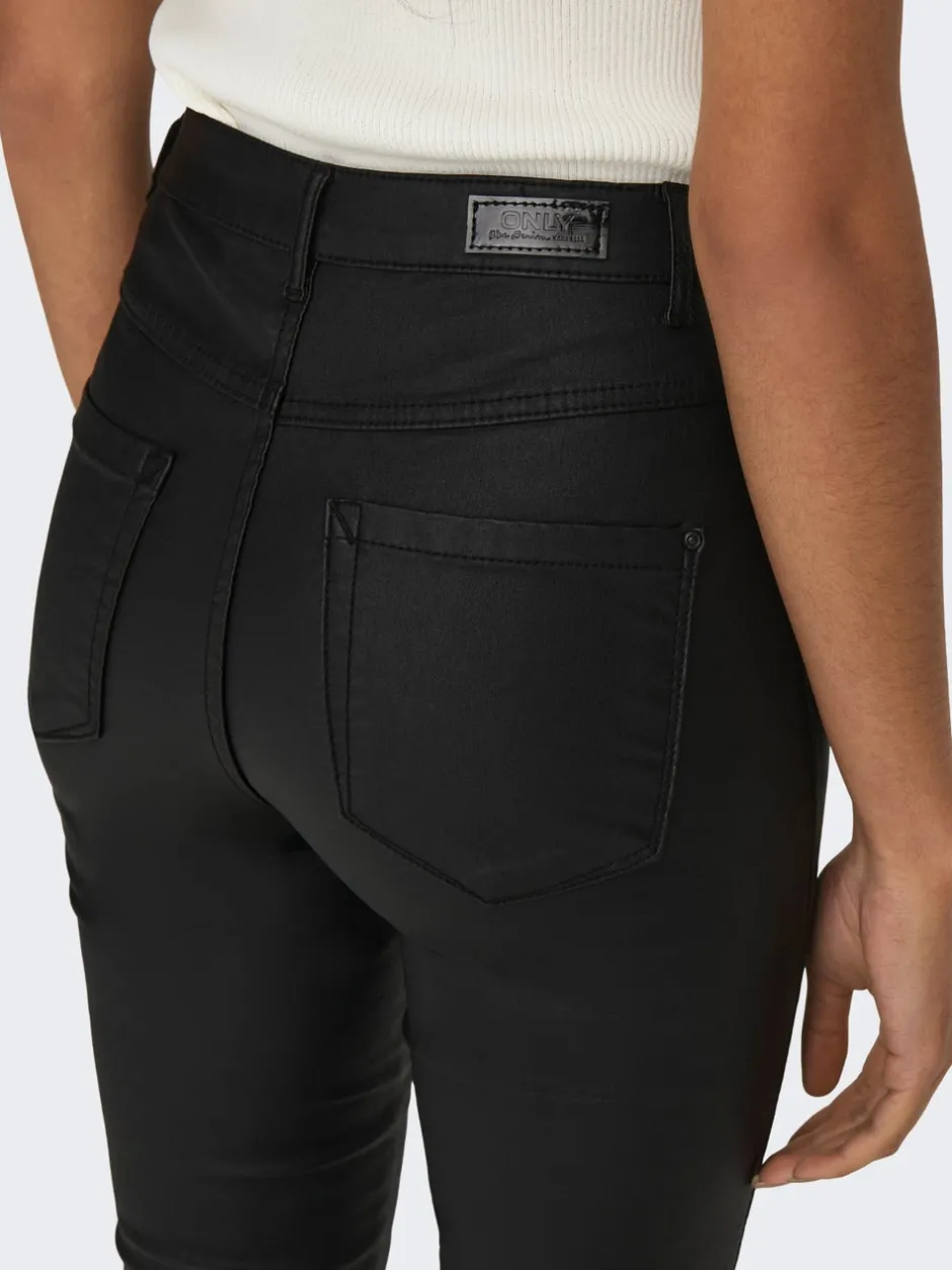 Sale ONLROYAL Skinny fit Coatede læderbukser Dame Bukser