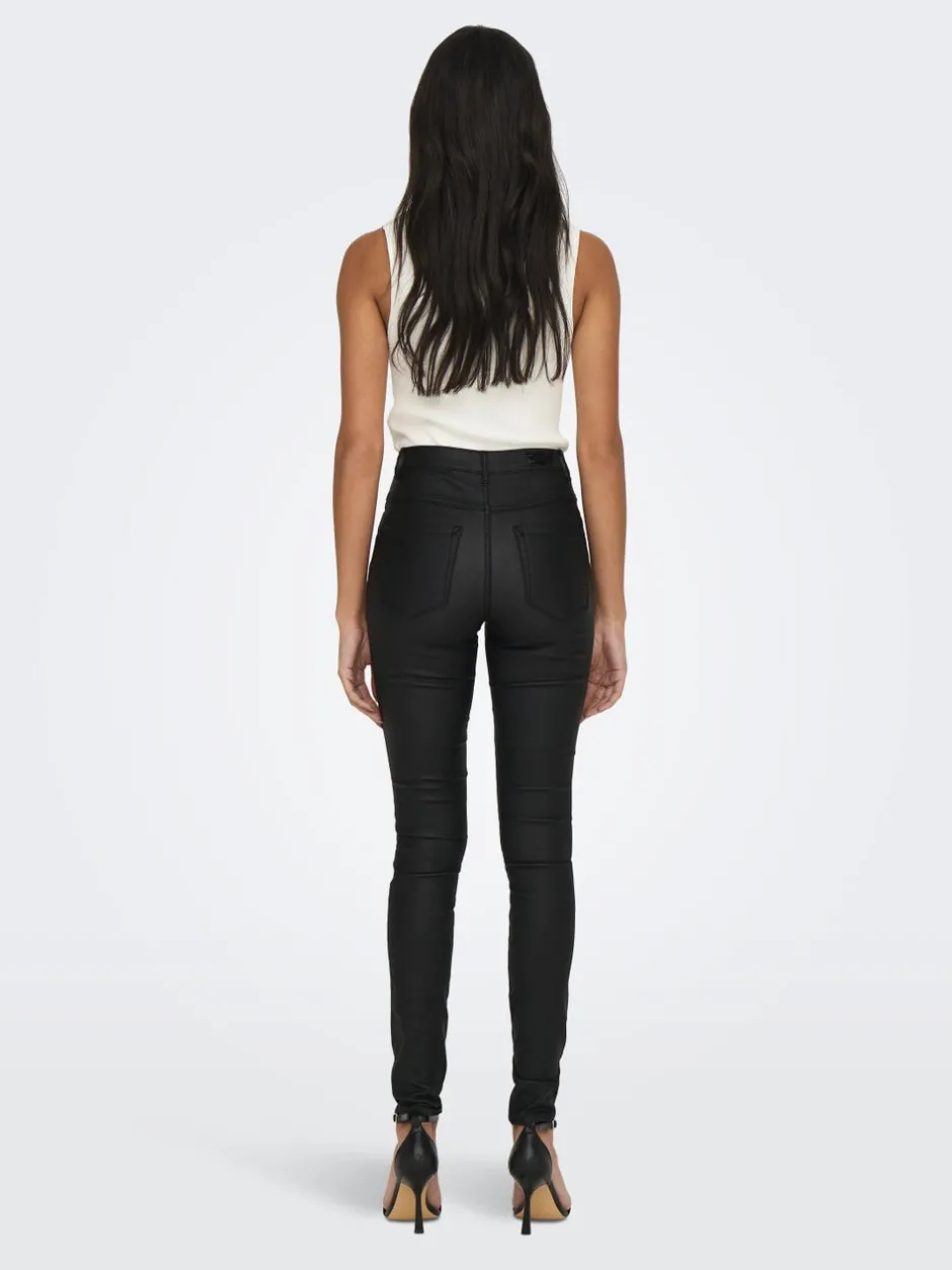 Sale ONLROYAL Skinny fit Coatede læderbukser Dame Bukser