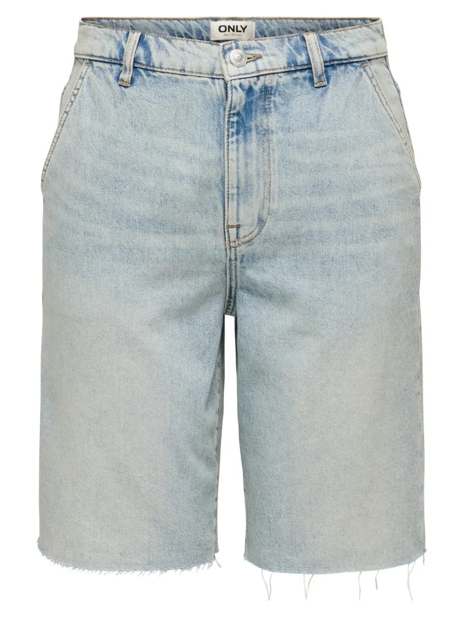 Online ONLRUTH Mellemhøj talje Loose fit Denim-shorts Dame Shorts|Double Denim