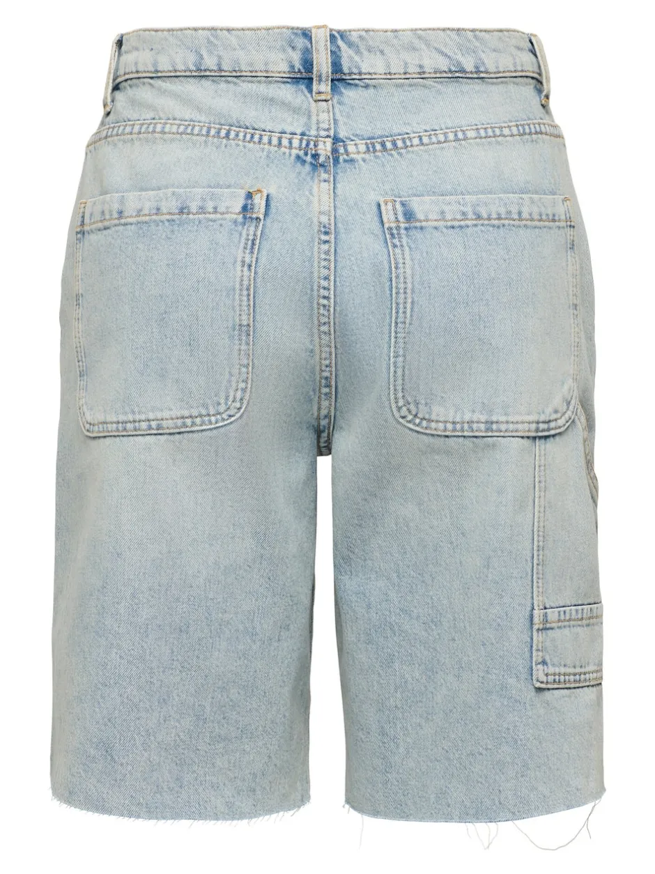 Online ONLRUTH Mellemhøj talje Loose fit Denim-shorts Dame Shorts|Double Denim