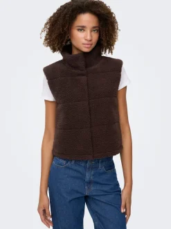 New ONLSANDRA Teddy-vest Dame Jakker Og Frakker