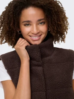 New ONLSANDRA Teddy-vest Dame Jakker Og Frakker