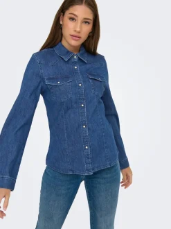 Clearance ONLSASIA Denim-skjorte Dame Skjorter