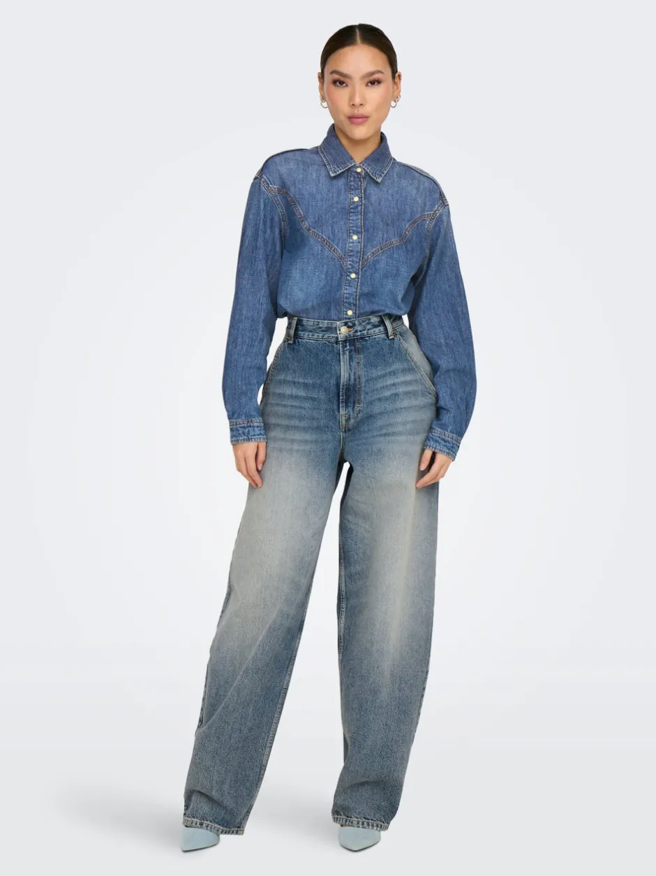 New ONLSEVIGNY Denim-skjorte Dame Skjorter