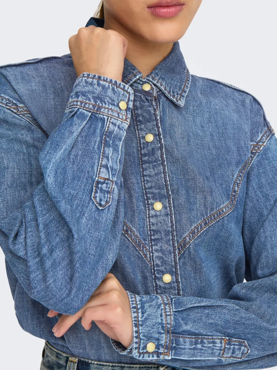 New ONLSEVIGNY Denim-skjorte Dame Skjorter