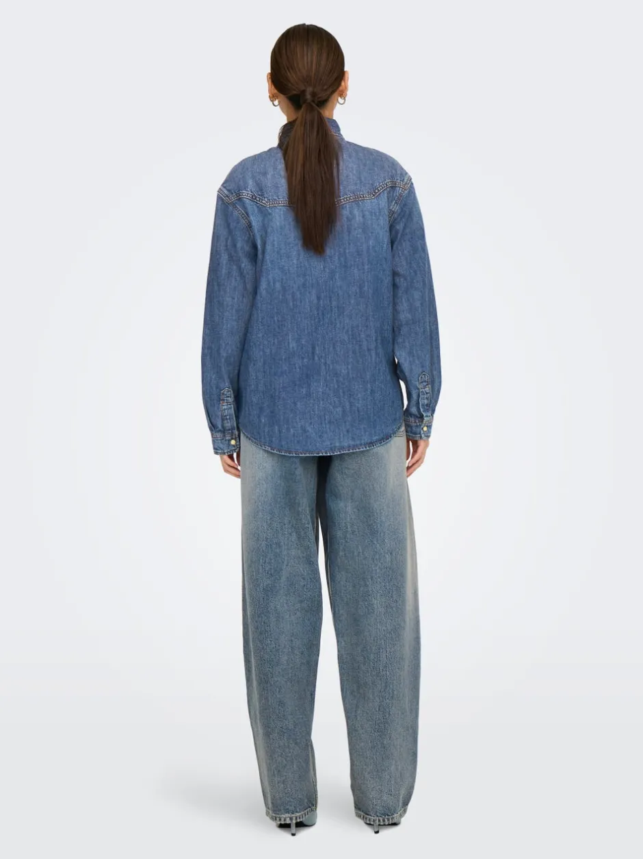 New ONLSEVIGNY Denim-skjorte Dame Skjorter