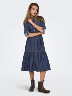 Outlet ONLSEVIGNY Lang kjole Dame Kjoler|Double Denim