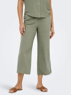 Outlet ONLSIESTA Cropped fit Hør Culottebukser Dame Bukser