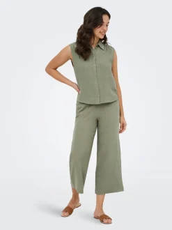 Outlet ONLSIESTA Cropped fit Hør Culottebukser Dame Bukser