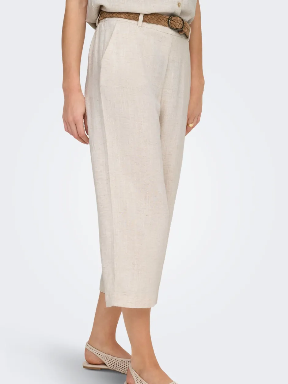 Best ONLSIESTA Cropped fit Hør Culottebukser Dame Bukser