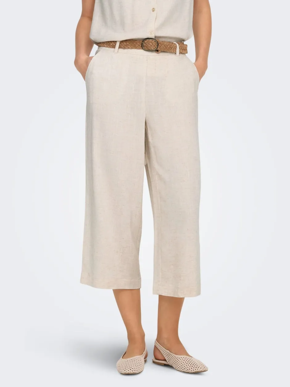 Best ONLSIESTA Cropped fit Hør Culottebukser Dame Bukser