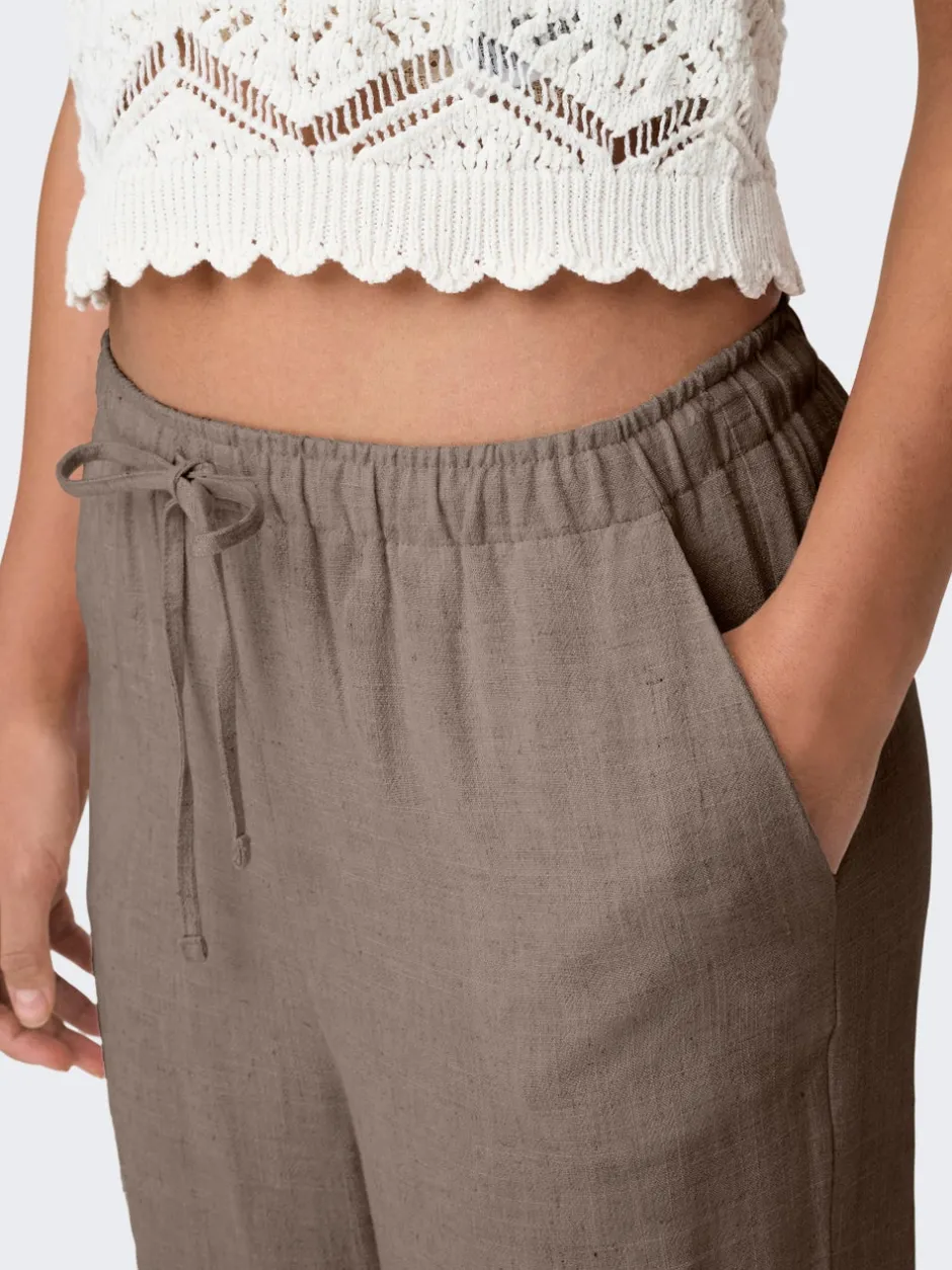 Clearance ONLSIESTA Straight fit Hør Bukser Dame Bukser