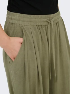 Hot ONLSIESTA Wide leg fit Hør Bukser i wide fit Dame Bukser