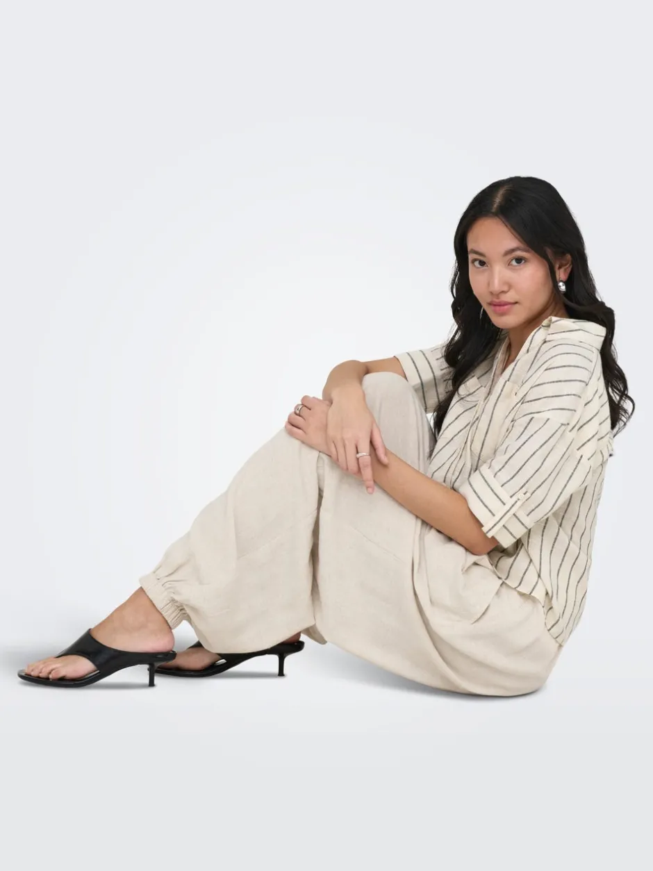 ONLSIESTA Wide leg fit Hør Bukser i wide fit Dame Bukser