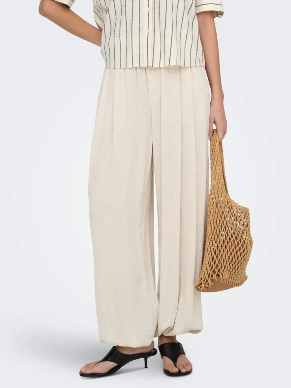 ONLSIESTA Wide leg fit Hør Bukser i wide fit Dame Bukser