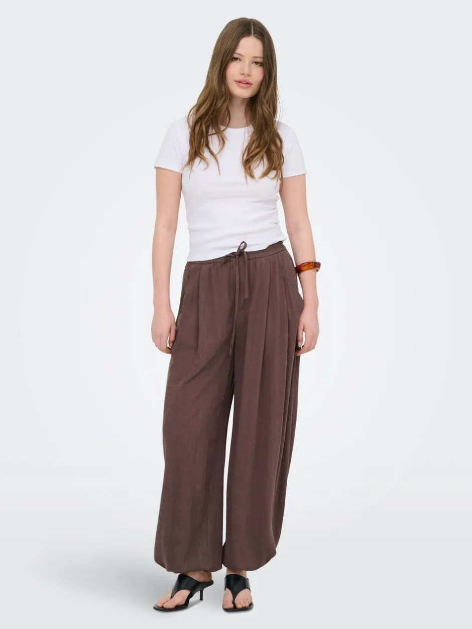 Discount ONLSIESTA Wide leg fit Hør Bukser i wide fit Dame Bukser