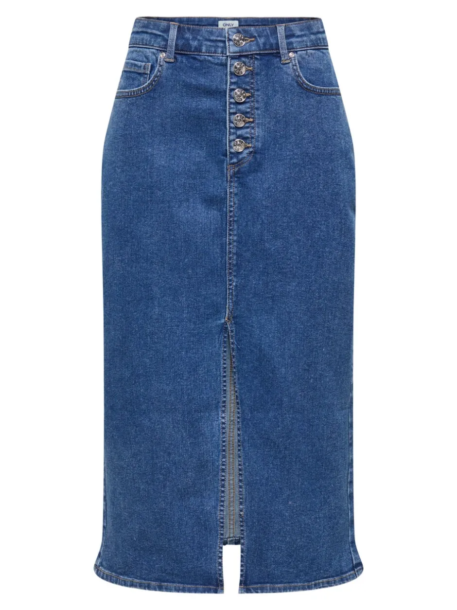 Best ONLSILJA Denim-nederdel Midinederdel Dame Nederdele