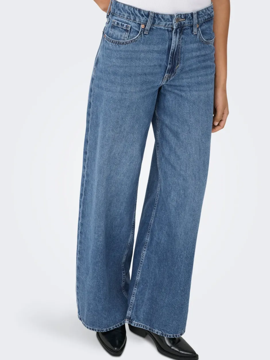 Sale ONLSILKY Høj talje Wide leg fit Jeans Dame Jeans|Jeans