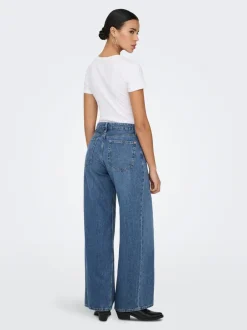 Sale ONLSILKY Høj talje Wide leg fit Jeans Dame Jeans|Jeans