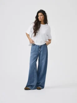 Sale ONLSILKY Høj talje Wide leg fit Jeans Dame Jeans|Jeans