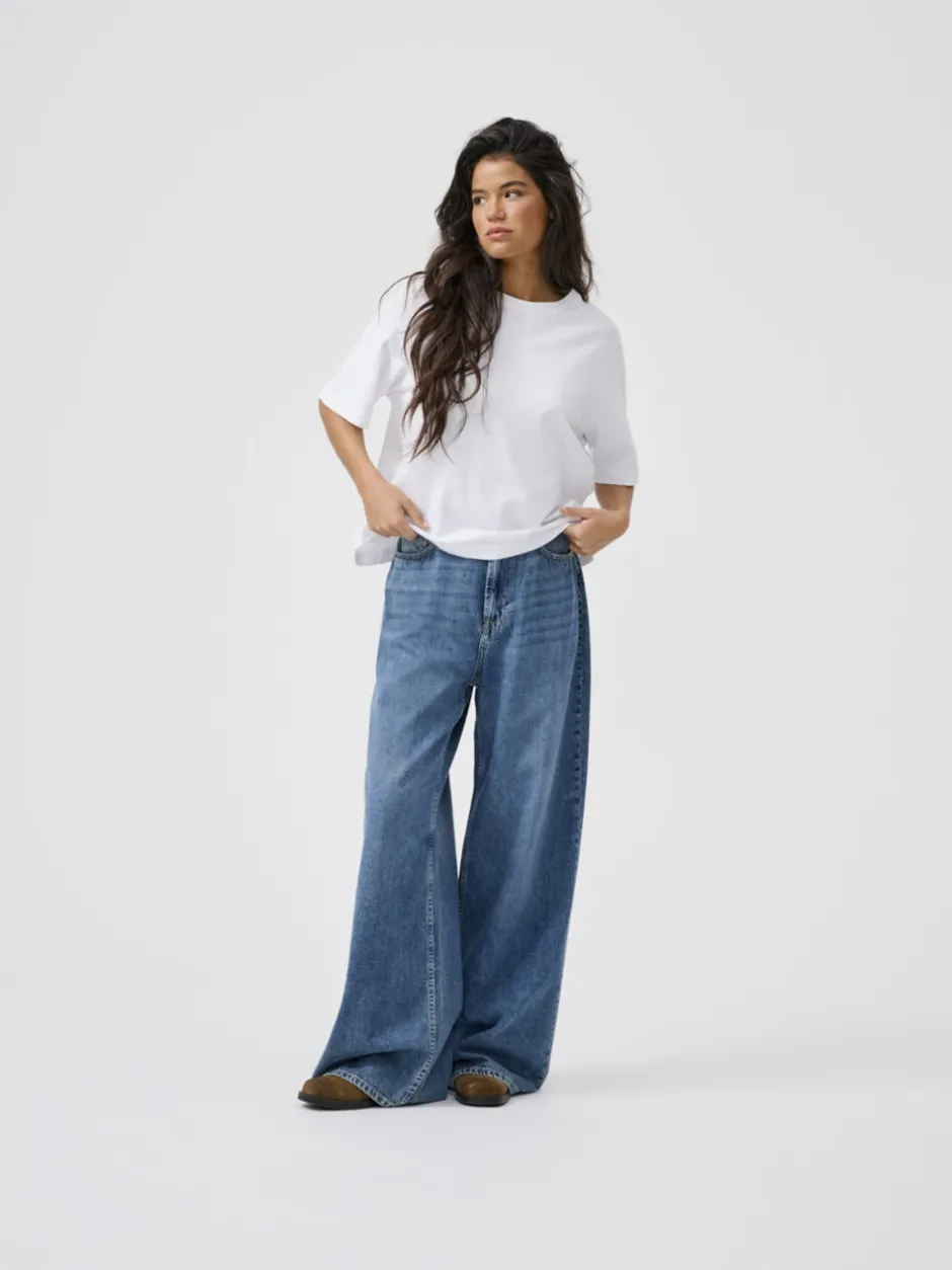 Sale ONLSILKY Høj talje Wide leg fit Jeans Dame Jeans|Jeans