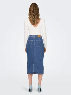 Online ONLSIRI Denim Denim-nederdel Midinederdel Dame Nederdele|Denimnederdele