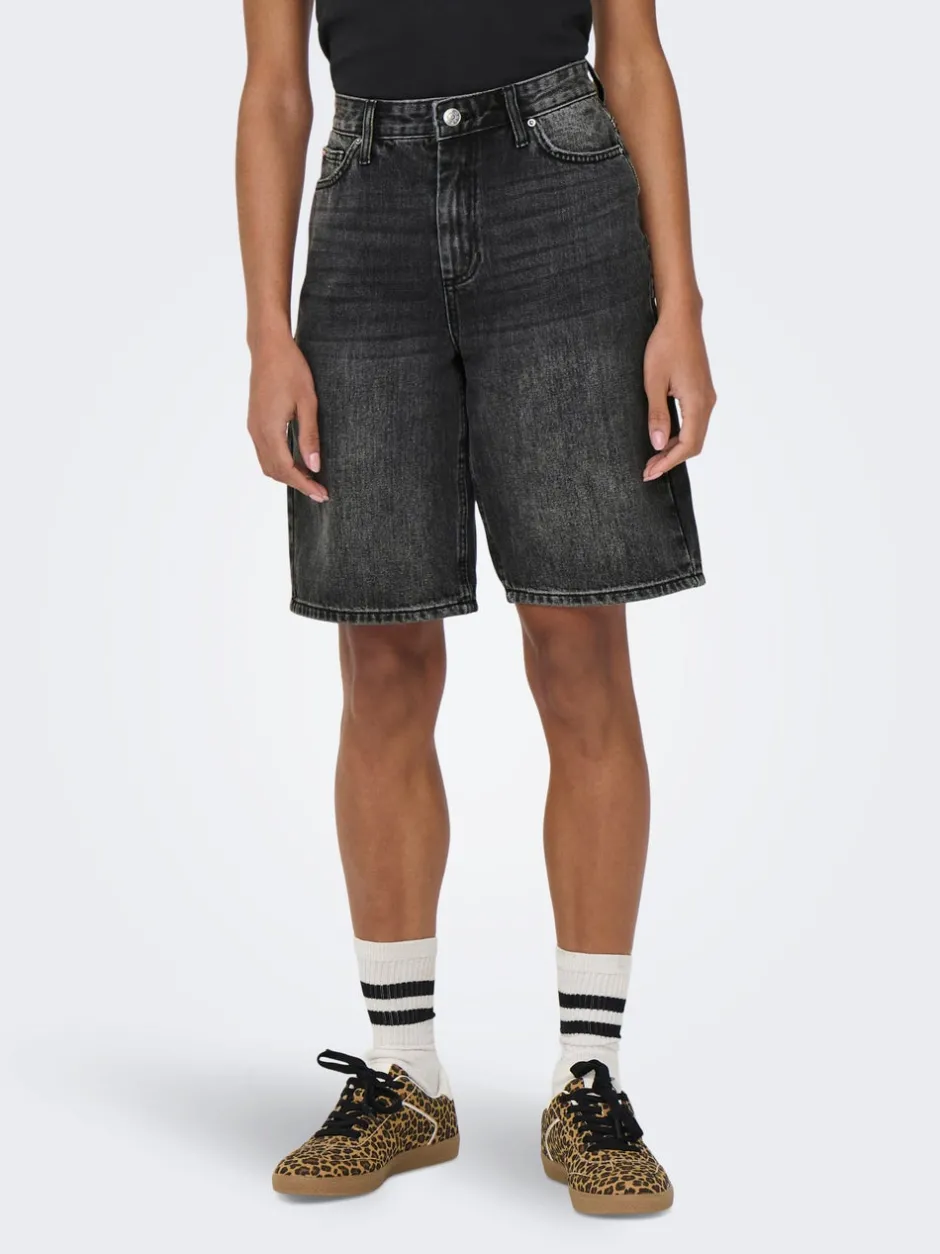 Online ONLSONNY Høj talje Regular fit Denim-shorts Dame Shorts|Double Denim