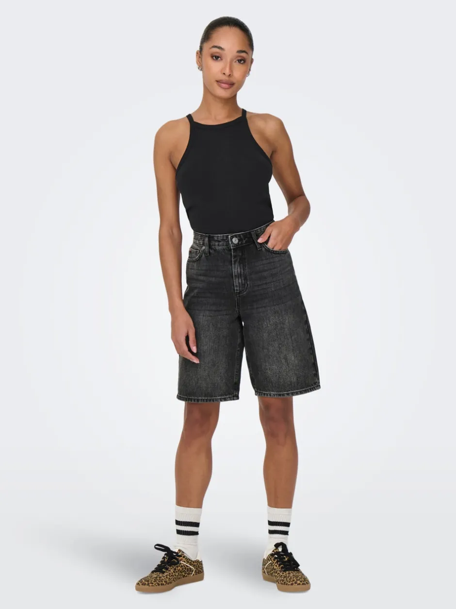 Online ONLSONNY Høj talje Regular fit Denim-shorts Dame Shorts|Double Denim