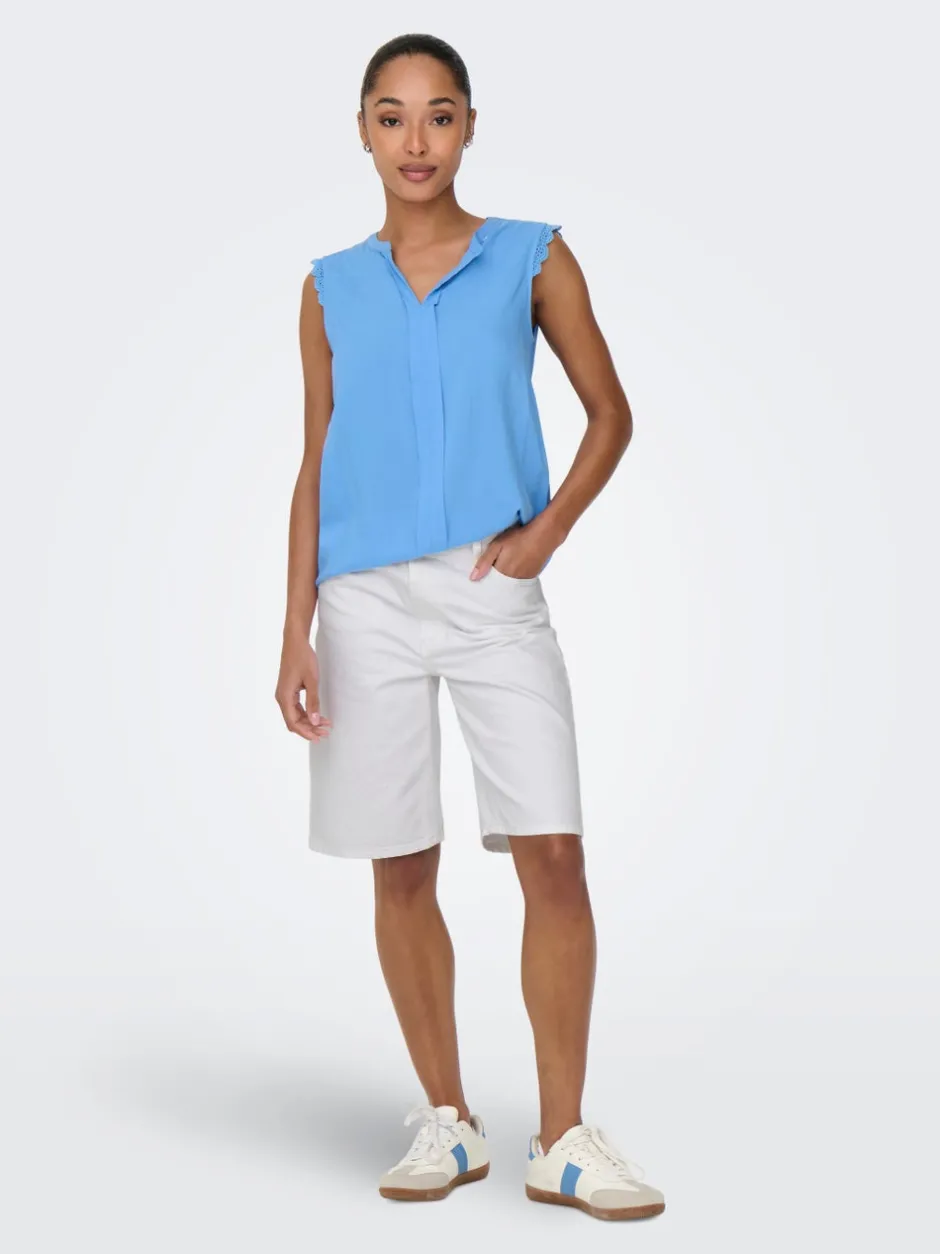 Outlet ONLSONNY Høj talje Regular fit Denim-shorts Dame Shorts|Double Denim