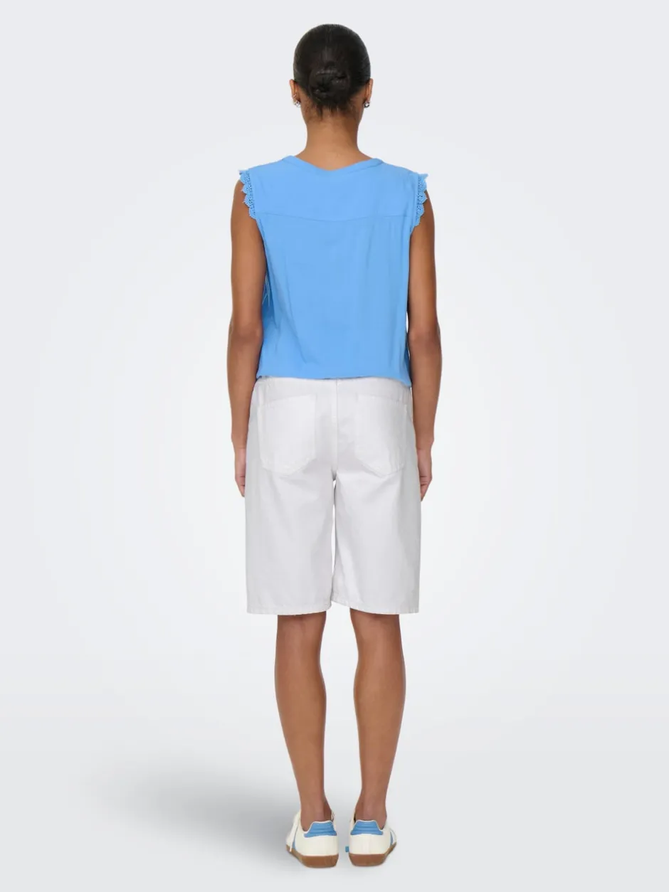 Outlet ONLSONNY Høj talje Regular fit Denim-shorts Dame Shorts|Double Denim